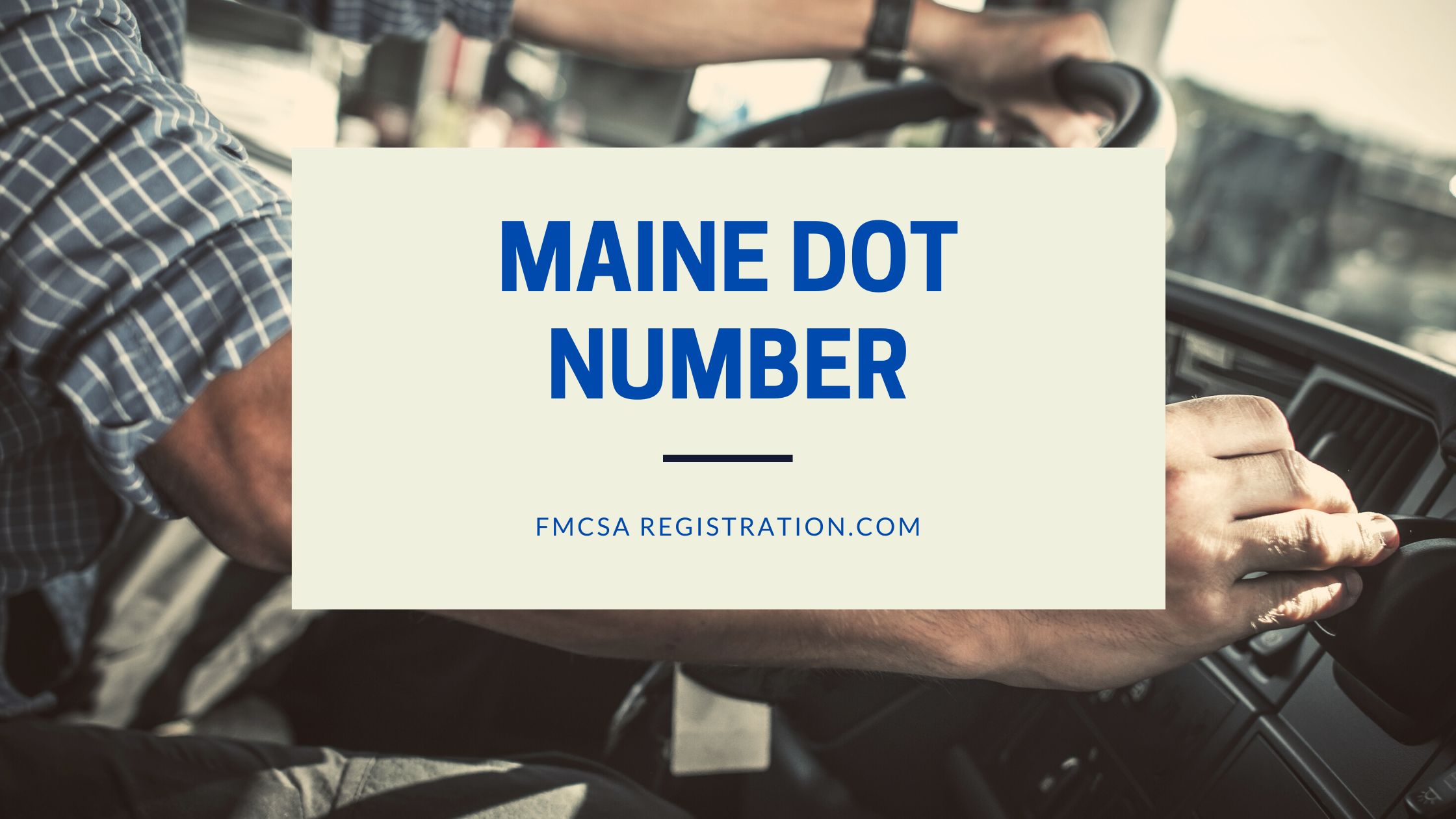 Maine DOT Number